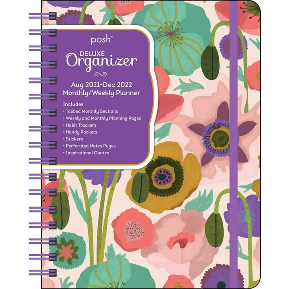 posh-deluxe-organizer-17-month-2021-2022-monthly-weekly-planner-calendar-painted-poppies