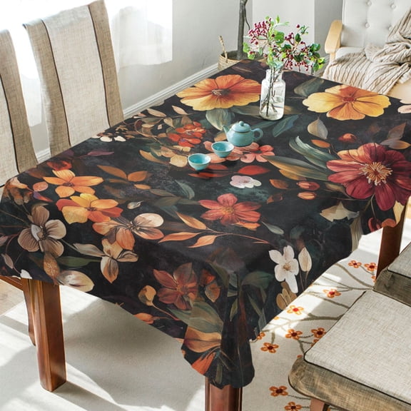 Yayeee Tablecloths for Rectangular Tables 54 x 54 inch Party Table Cover, Colorful Flower
