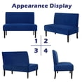 thumbnail image 5 of Mini Comfy Couch Armless Loveseat Sofa with USB Port, Navy Blue - Compact Sofa for Small Spaces, Living Room, Office, 5 of 10