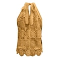 thumbnail image 6 of Halter Tank Tops for Women Summer Sleeveless High Neck Hollow out Lace Boho Dressy Casual Blouse Going out Tops, 6 of 7