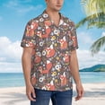 thumbnail image 2 of Lsque Foxes pattern Hawaiian Shirt for Men, Unisex Summer Beach Casual Short Sleeve Button Down Shirts-Small, 2 of 9