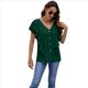 thumbnail image 2 of Blusas Informales Elegantes para Mujer, Blusas con Cuello en V, Botones y Mangas con Volantes. Verde Oscuro M, 2 of 10