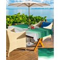 thumbnail image 5 of Hokiten Outdoor Tablecloths with Umbrella Hole & Zipper, Sage Green Waves 60 x102 Inch Rectangle Tablecloths, Ombre Coastal Ocean Water Abstract Waterproof Table Cloth, Patio/Pool Table Covers, 5 of 7