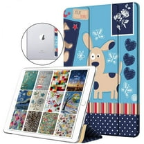 iPad Air 1 Air 2 9.7 inch 5 6 [ 5th 6th Air 1st 2nd ] A1474 A1475 A1476 MD785LL/A MD788LL/A MD786LL/A MD789LL/A TriFold Printed Hard Smart PC Transparent Back Cover - Puppy Friend