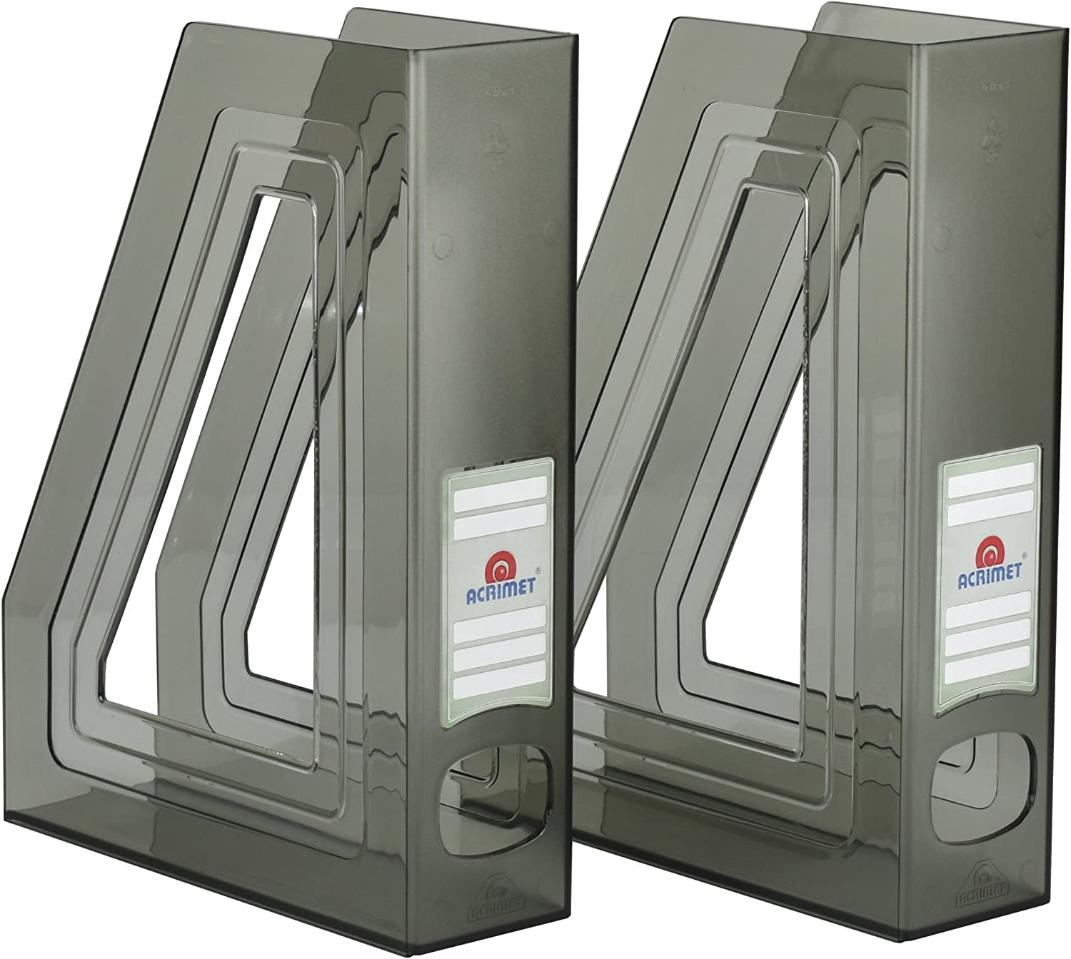 Acrimet Magazine File Holder Rack Organizer (Plastic) (Smoke Color) (2 Pack) Walmart Canada