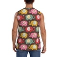 thumbnail image 4 of Lsque Cute Elephants Print Men's Cotton Blend Sleeveless Muscle Shirts (S-3XL)- Moisture Wicking, Odor Protection, UPF 30+,Medium, 4 of 8