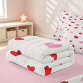 thumbnail image 4 of Erosebridal Kawaii Love Hearts Zipper Twin Comforter Sets with Fitted Sheet and 2 Pillowcases for Girls, Romantic Theme Zipper Bedding Set, Pink Reversible, 4 of 6
