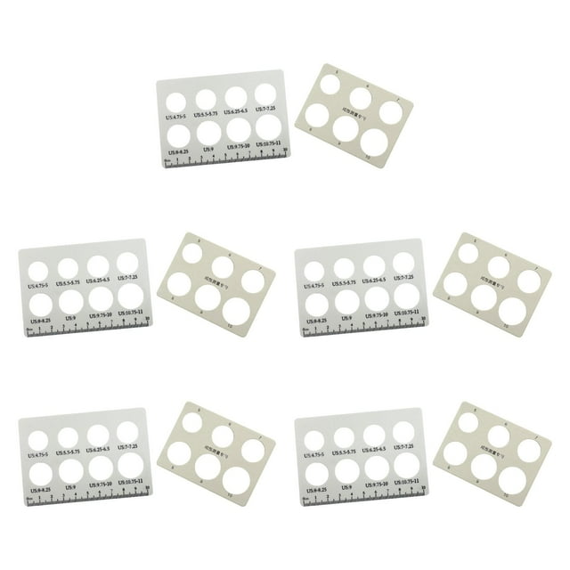 10 Tarjetas para Medir El Tamaño de Los Anillos, Herramientas de Medición, Tarjeta de Circunferencia, Tablas de Medición Del Diámetro de Los Dedos, Ca