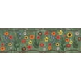 thumbnail image 3 of Dundee Deco Prepasted Wallpaper Border - Floral Sage Green, Red, Orange, Yellow, Blue Flowers, 15 ft x 7 in, 3 of 5