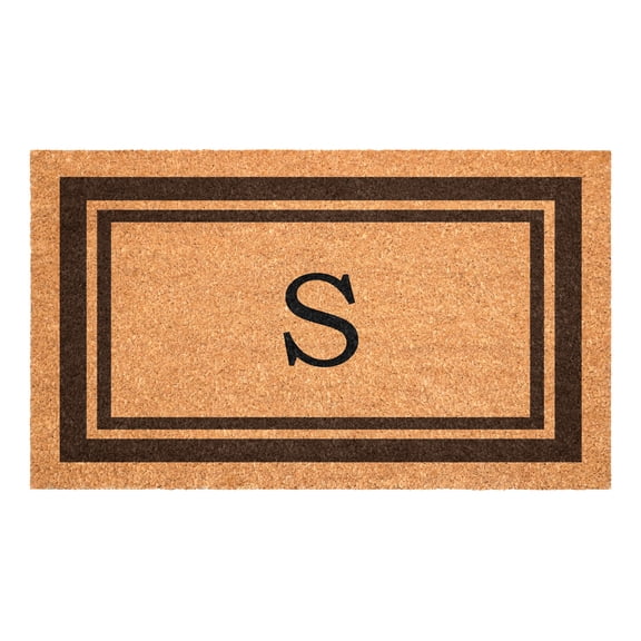 Brown Border Monogram Doormat (Letter S)