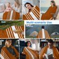 thumbnail image 5 of Burnt Orange White Stripe Cooling Blanket,Lightweight Breathable Summer Throw Blanket with Double Sided Cold Effect,Modern Rustic Vertical Striped Picnic Blankets Bed Sheet for Hot Sleepers 30"x40", 5 of 8