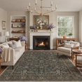 thumbnail image 2 of GENIMO 8'x10' Persian Rug for Living Room, Large Machine Washable Non Slip Low Pile Area Rug for Bedroom Dining Room, Dusty Teal, 2 of 7