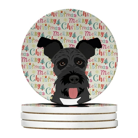 

Schnauzer Black #3 Christmas Large Sandstone Coasters Pack of 4 4 in x 4 in