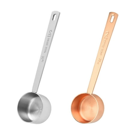 

Kitchen 30 ml 2 Tbsp Measuring Scoop for Coffee Nutraceuticals and Protein Powders Stainless Steel Set of 2