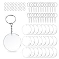 thumbnail image 1 of Baohd 48 Pieces/Set Acrylic Circle Disc Portable Round DIY Replacement Hanging Crafts Making Keychain Blank Keyring Accessories, 1 of 1