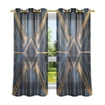 thumbnail image 6 of Yayeee Window Curtains Light Filtering 63"x52" Grommet Panel Pair Home Living Room Decor, Elegant Geometric Pattern, 6 of 7