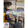 thumbnail image 5 of Outdoor Tablecloth with Umbrella Hole for Patio/Picnic/Party/Camping, Purple Lavender Waterproof Table Cloth Square Cover Washable, Spring Butterfly Daisy Watercolor Gray (54"x 54"), 5 of 8