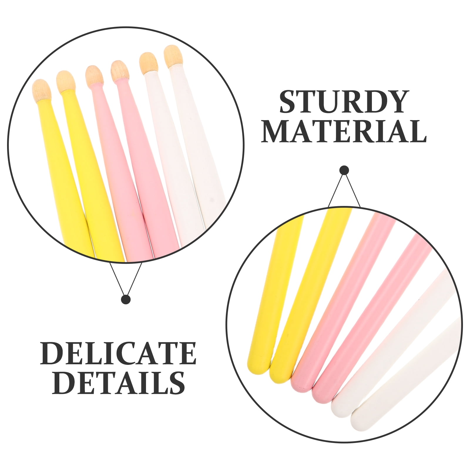 ETHZZLE 3 Pairs 5A Wood Drumsticks with Comfortable Grip - Ideal Jazz, Rock, Percussion Practice Sticks for Beginners & Professionals