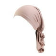 thumbnail image 2 of Holzkary Turbans for Women Head Wraps for Black Women Stretch 2025 Trendy Women Reversible Adjustable Beading Braid Hat Muslim Ruffle Cancer Wrap Cap Sleep Caps Satin Lined Hair Bonnets Khaki One Size, 2 of 4