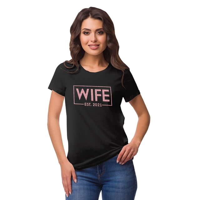 Inkdotpot T-Shirt Personnalisé pour Femmes Haut Annonce de Mariage de Femme-Z9