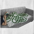 thumbnail image 6 of Celtic Soft Flannel Fleece Throw Blanket, Monochrome 4 Leaf Clover Flower Shaped Timeless Celtic Form Gaelic, Cozy Plush for Indoor and Outdoor Use, 60" x 80", Green White, by Ambesonne, 6 of 6