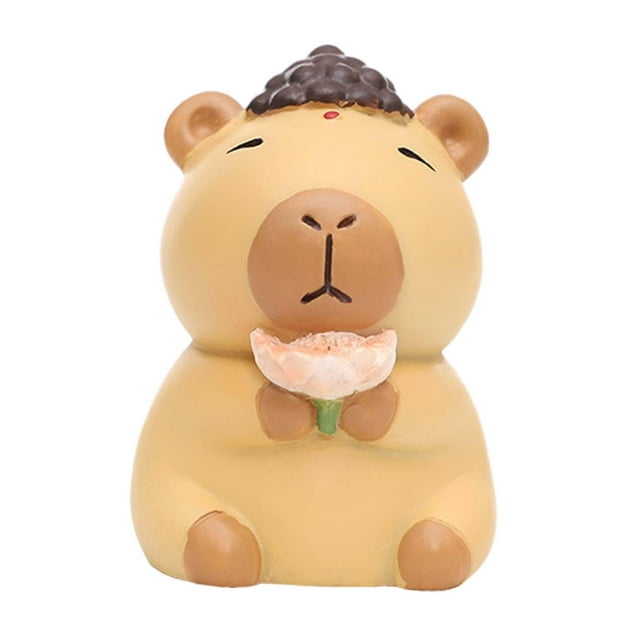 Mini figura de capibara, colección de figuritas de escritorio, artesanía, adorno de capibara Estilo B