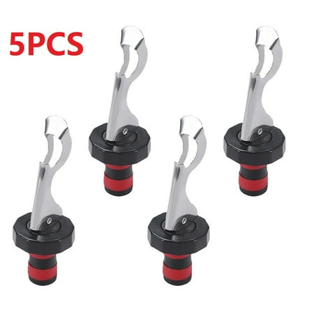 

5Pcs Stainless Steel Bottle Stopper Wine Bottle Cork Wine Vacuum Sealer