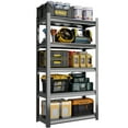 thumbnail image 4 of JHYKFG 39" W 5-Tier Garage Storage Shelves, Heavy Duty Garage Shelving with Adjustable Shelves, Metal Shelving Unit for Garage, Warehouse, Pantry, Black, 39.4" W x 18" D x 72" H, 4 of 8