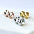thumbnail image 5 of BERRICLE Sterling Silver Dome Small Fashion Hoop Huggie Earrings for Women 0.55 inch, Rose Gold Flashed, 5 of 7