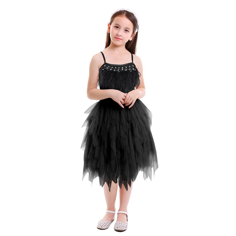 IBTOM CASTLE Kids Swan Princess Dance Costume Feather Ballerina Dress for  Baby Girl Pageant Party Prom Birthday Short Gown, Black, 12-18 Months :  : Clothing, Shoes & Accessories