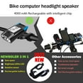 thumbnail image 3 of 4 Mode USB Bike Light Lamp Bicycle Computer 3 Mode Horn Flashlight Cycle Bike Speedometer Led Front Lights Cycling Headlight, 3 of 25