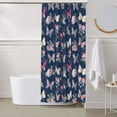 thumbnail image 6 of Shower Curtain, flower butterfly_A Waterproof Fabric Plastic Shower Curtain, Drying Fast Bathroom Curtain with 9 Buttonholes, Ruffle Shower Curtain 60x72in, 6 of 8