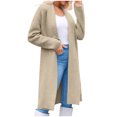 thumbnail image 6 of Jackets for Women DYTTDG Women's Long Cardigan Winter Coat Jacket Solid Color Long Sleeve Warm Coat Sweater on Clearance, 6 of 9