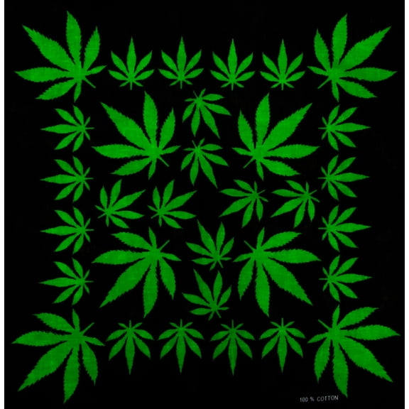 Green Leaf Style 3 Print Designs Cotton Bandana (22 inches x 22 inches)