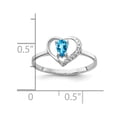 thumbnail image 2 of Primal Gold 14 Karat White Gold 5x3mm Pear Blue Topaz and Diamond Ring, 2 of 3