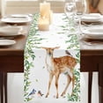 thumbnail image 3 of Table Runners 72 Inches Long Dress Scarves, Spring Botanical Farmhouse Kitchen Table Runner, Coffee Tablerunners, Watercolor Leaves Deers Birds Country 14x72 Inch, 3 of 9