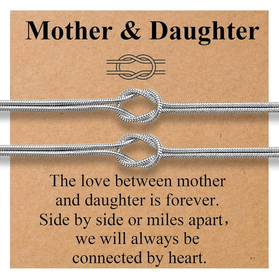 Mother Daughter Bracelets, Aunt and Niece Gifts Mother Day 2Pcs Knot Bracelet for Her Birthday Christmas Graduation