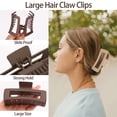 thumbnail image 3 of Pinzas para el pelo para niña y mujer, accesorio para el cabello, color negro, cola de caballo, horquilla, pasador de cangrejo, regalo, 3/4 piezas, 3 of 4