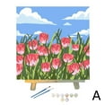 thumbnail image 4 of Paint By Number 20x20cm DIY Painting Hand Painted Oil Picture Decor Landscape Tulip Wall Sunset, 4 of 8