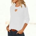 thumbnail image 5 of Miluxas Women's Heart Cut Out Oversized Sweatshirts 3/4 Sleeve Pullover Tops White XL(XL), 5 of 8
