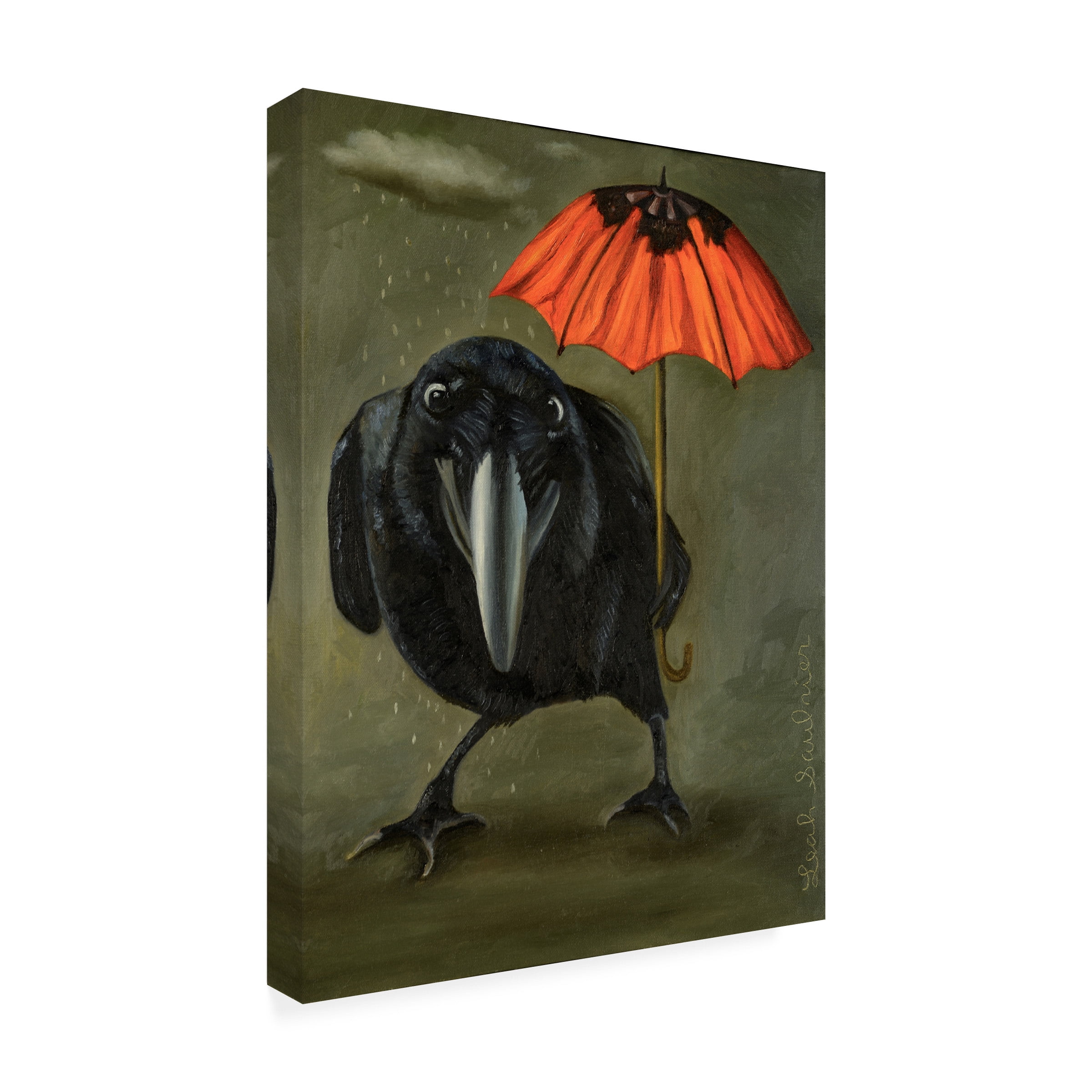 Trademark Fine Art 'Ravens Rain 2' Canvas Art by Leah Saulnier