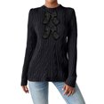 thumbnail image 3 of TINZ Sweater Dress Long Sleeve Oversized Tunic With Exquisite Embroidery And Panel Design Warm Winter Knit Vest Dress Long Pullover Sweater Belted Long Dress, 3 of 7