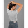thumbnail image 5 of 4th Of July American Flag Bald Eagle Women's Juniors Soft T Shirt, 5 of 5