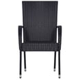 thumbnail image 3 of vidaXL 7 Piece Garden Dining Set Poly Rattan Black, 3 of 5