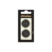 Dill Buttons 23mm 2pc 2 Hole Black