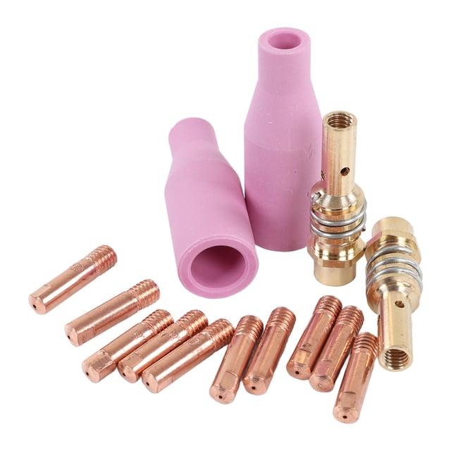 Punta De Contacto Para Pistola De Plasma, Kit De Accesorios Para Pistola De Soldadura MIG, Cobre, 14 Piezas, Resistencia Al Desgaste, Ligera Para Bricolaje