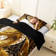 thumbnail image 4 of Metsweet Golden Dragon Twin Comforter Sets 2pcs, Gothic Rose Moon Bedding Set, Black Gold White,Black Reversible,1 Comforter and 1 Pillowcase, 4 of 6