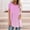 Pink, variant on Women's Plus Size Tops , Round Neck Short Sleeve Long T-shirt Blouse Loose Tops, Sizes S-2XL