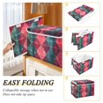 thumbnail image 2 of Yayeee Collapsible Storage Bin with Lid Fabric Closet Decorative Basket with Handles, Vibrant Green Tartan Pattern, 2 of 7