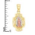 thumbnail image 3 of Golden Fire Solid 14k Tri Color Gold Our Lady of Guadalupe Pendant - Catholic Gifts for Women, 3 of 4